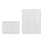 Cômoda 2 Portas E Guarda Roupa 3 Portas Infantil Branco Moron