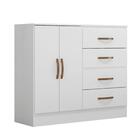 Comoda 2 Ports 4 Gavetas Fartura Branco Brilho