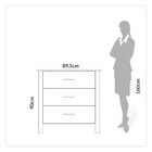 Cômoda 3 Gavetas 100% Mdf Freijo/preto Fosco F38 – Dalla Costa