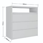 Cômoda 3 Gavetas 1 Nicho 100% Mdf Gales  Branco