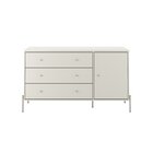 Cômoda 3 Gavetas 1 Porta 135 Cm Jasper Off White