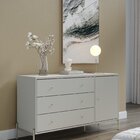 Cômoda 3 Gavetas 1 Porta 135 Cm Jasper Off White