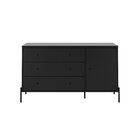 Cômoda 3 Gavetas 1 Porta 135 Cm Jasper Preto