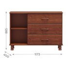 Cômoda 3 Gavetas 1 Porta Bronze Finestra Imbuia