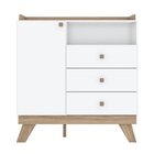 Cômoda 3 Gavetas 1 Porta Confete Branco/jequitibá Hp