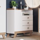 Cômoda 3 Gavetas 1 Porta Confete Branco/jequitibá Hp