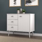 Cômoda 3 Gavetas 1 Porta Hecol Móveis Branco Tx