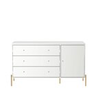 Cômoda 3 Gavetas 1 Porta Jasper 138 Cm Branco/dourado