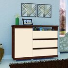 Cômoda 3 Gavetas 1 Porta Munique Mel/perola