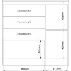 Cômoda 3 Gavetas 1 Sapateira 1 Porta Móveis Castro Macadâmia