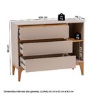 Cômoda 3 Gavetas 2 Nichos Bento Yescasa Cappuccino/amêndoa