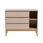 Cômoda 3 Gavetas 2 Nichos Bento Yescasa Cappuccino/amêndoa