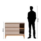 Cômoda 3 Gavetas 2 Nichos Bento Yescasa Cappuccino/amêndoa