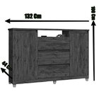 Cômoda 3 Gavetas 2 Portas Vênus Móveis Primus Amêndoa