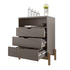 Cômoda 3 Gavetas 77x96cm Antares Casa D Cinza Perola