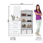 Cômoda 3 Gavetas Com Armário Sapateira 2 Portas Lara Multimóv