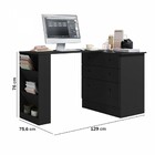 Cômoda 3 Gavetas Com Mesa Giratória Preto - Qmovi