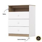 Cômoda 3 Gavetas Com Nicho Decorativo Magia Branco Jequitibá