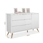 Cômoda 3 Gavetas Com Sapateira Para Bebê 100% Mdf Com Puxador