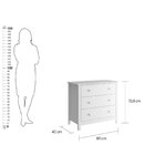 Cômoda 3 Gavetas Dm-219  Branco