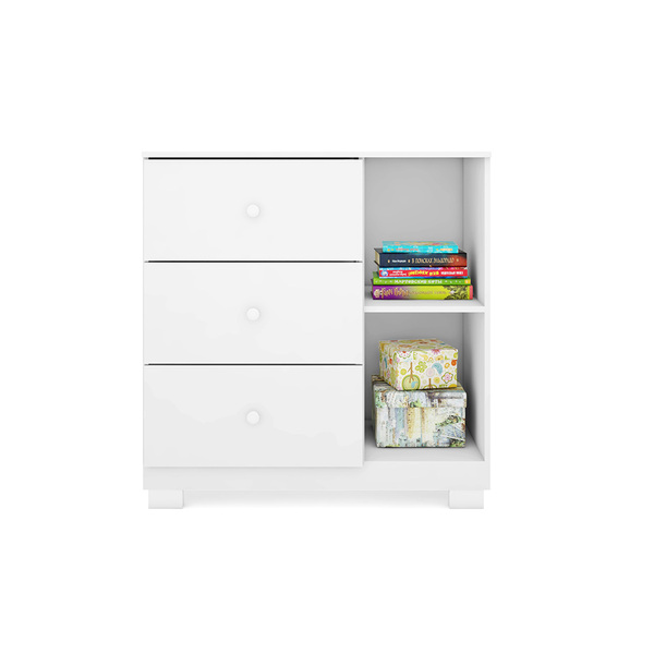 Cômoda 3 Gavetas E 1 Porta Branco Ane - Phoenix Baby