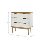 Cômoda 3 Gavetas Em Madeira Maciça Linha Nórdica Yescasa  Rob