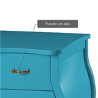 Cômoda 3 Gavetas - Entregue Montado - Retrô Azul Laqueado Fos