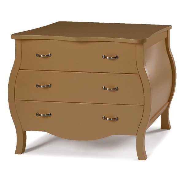 Cômoda 3 Gavetas - Entregue Montado - Retrô Marrom Laqueado F