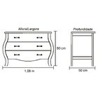 Cômoda 3 Gavetas - Entregue Montado - Retrô Rosa Claro Laquea