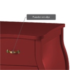 Cômoda 3 Gavetas - Entregue Montado - Retrô Vermelho Bordô La