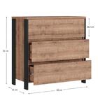 Cômoda 3 Gavetas Estilo Industrial Chess F04 Preto/solanum -