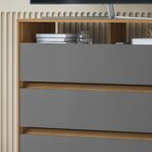 Cômoda 3 Gavetas Estilo Moderno Miami Carvalho Americano/graf