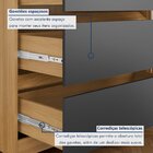 Cômoda 3 Gavetas Estilo Moderno Miami Carvalho Americano/graf