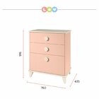 Cômoda 3 Gavetas Hope  Rosa