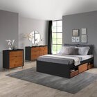 Cômoda 3 Gavetas Kassie Cazarara Preto/mel