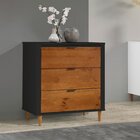 Cômoda 3 Gavetas Kassie Cazarara Preto/mel
