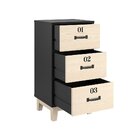 Cômoda 3 Gavetas - Linha Organize Preto Industrial