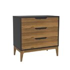 Cômoda 3 Gavetas Madeira Maciça Club P&c Artemobili Preto E G