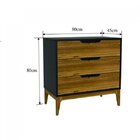 Cômoda 3 Gavetas Madeira Maciça Club P&c Artemobili Preto E G