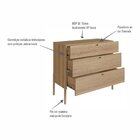 Cômoda 3 Gavetas Pé Madeira Artesano Oslo Hanover