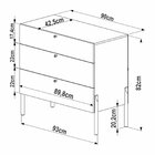 Cômoda 3 Gavetas Pé Madeira Artesano Oslo Hanover