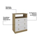 Cômoda 3 Gavetas Smim Com Nicho Peroba