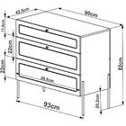 Comoda 3 Gv Corrediças Telescopicas Palhinha 28934 Linha Oslo