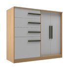 Cômoda 3 Portas 3 Gavetas Azaleia Nogal Dourado/ Branco