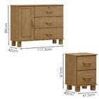 Comoda 3g 1p 2 Mesas De Cabeceira Madeira Maciça Imbuia Milan