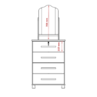 Comoda 4 Gaveta Pequena Corrediça Telescopica + Espelho