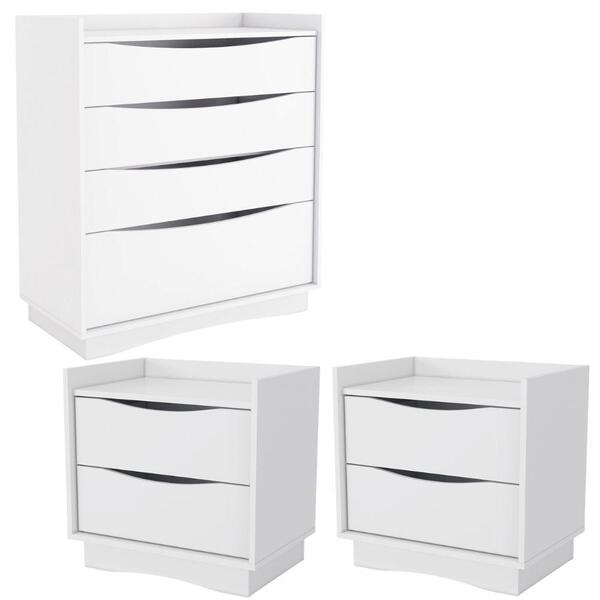 Comoda 4 Gavetas 02 Mesas De Cabeceira 2g M26061 Kappesberg