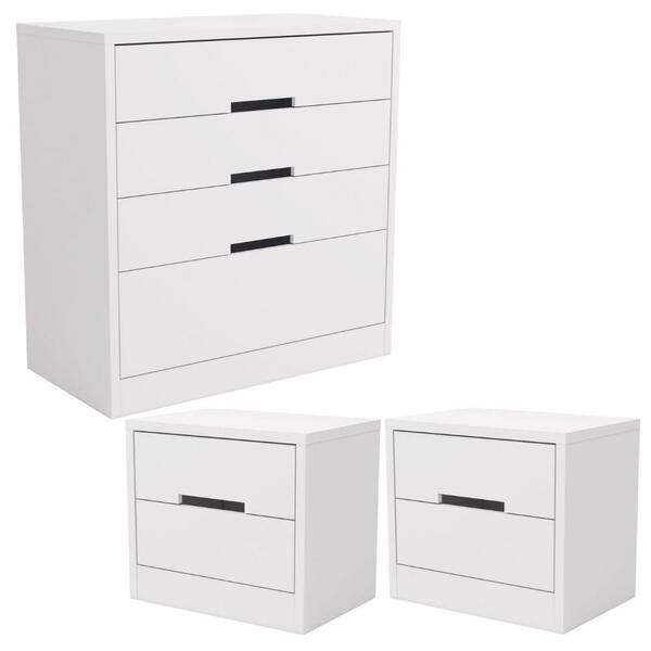 Comoda 4 Gavetas 02 Mesas De Cabeceira 2g S82224 Kappesberg