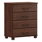 Cômoda 4 Gavetas 100% Madeira Maciça Linha Ouro Café