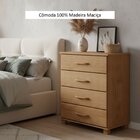 Cômoda 4 Gavetas 100% Madeira Maciça Linha Ouro Freijo